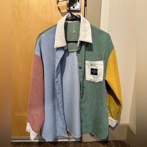 Color block throw over